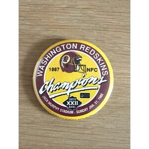 VINTAGE 1987‎ WASHINGTON REDSKINS SUPER BOWL XXII NFC CHAMPIONS NFL BUTTON PIN